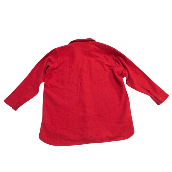 LL BEAN Red Heavy Lumberjack Wool Shirt Hunting Jacket Shacket Overshirt XL - Picture 2 of 6